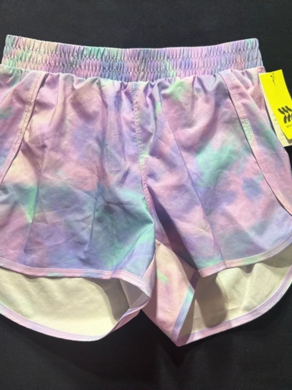 all in motion Pastel Tie-Dye Athletic Shorts in Purple, Green, Pink